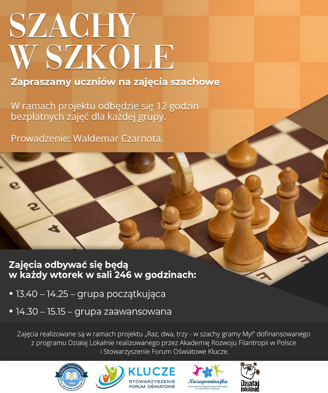 plakat - zajęcia szachowe
