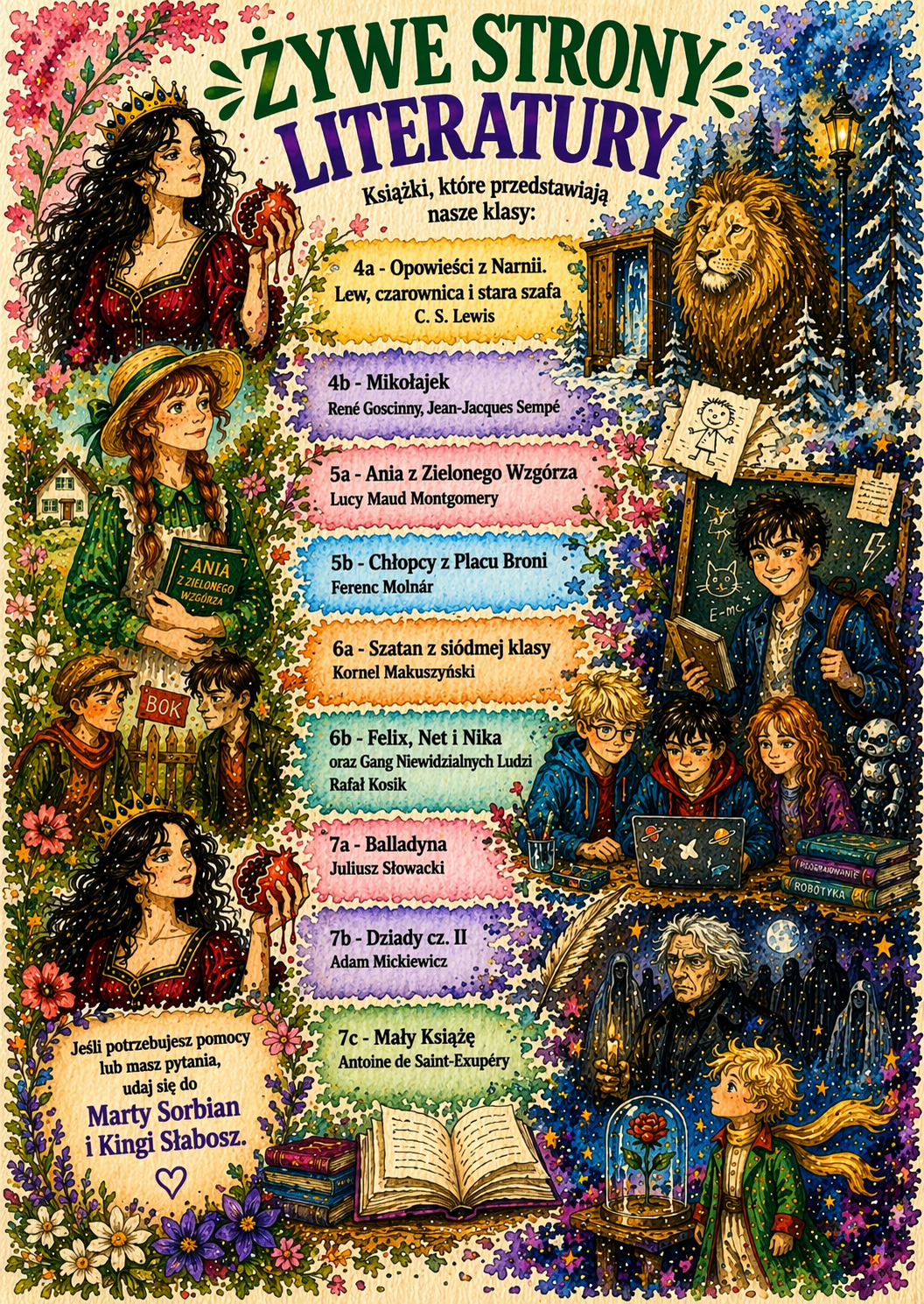 Żywe strony literatury, plakat konkirsu, SP Klucze 2026